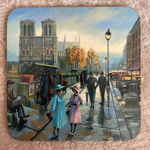 Set of 6 Paris Cork Coasters Eiffel Tower Coffee Table Decor Travel Romantic - Picture 6 of 16